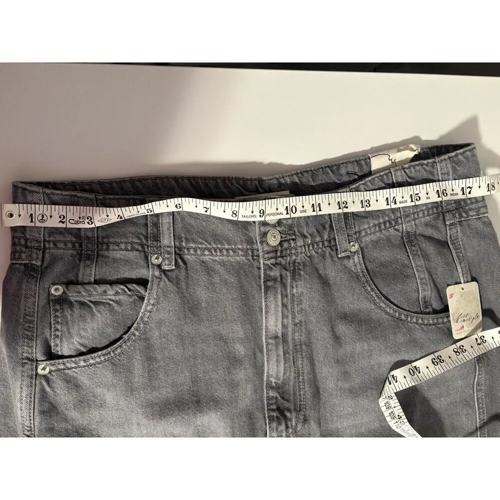 We The Free Gray Wide Leg Jeans | High Rise Straight Leg Denim